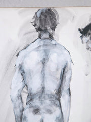 Gouache Painting of Two Male Nudes