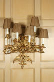 Pair  Gilted And  Carved  5  Lite  Sconces