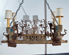 Folk Art Chandelier from the End of a Sicilian Cart