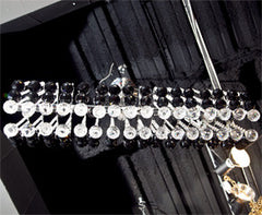 Unique Modern Black & Clear Crystal Chandelier