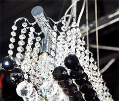 Unique Modern Black & Clear Crystal Chandelier