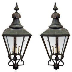 Pair of two Converted 19th Century Outdoor Gas Lamps