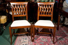 Set of Six Italian Walnut Side Chairs