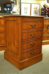 Two Drawer English Yew Wood File Cabinet