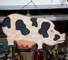 Folk Art Decorated Hanging Pig