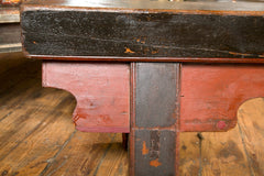Chinese Painted Antique Elmwood Prayer Bench