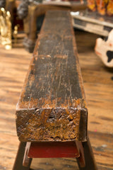 Chinese Painted Antique Elmwood Prayer Bench