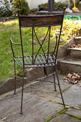 Set of Five Wrought Iron Armchairs with Overlay