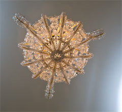 Small Chandelier With  Glass Beads And Rosettes