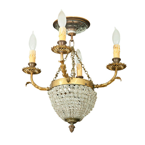 Crystal and Brass Chandelier