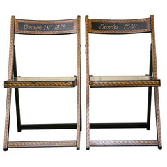 Pair of Decorated Folding Side Chairs