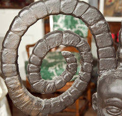 Zulu African Tribal Ceremonial Head with Horns