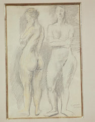 Signed Pencil Drawing by Raphael Soyer