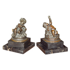 Pair of C. Nisini of Roma Bronze Statues