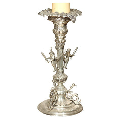 Decorative Silver Plate Altar Candlestick