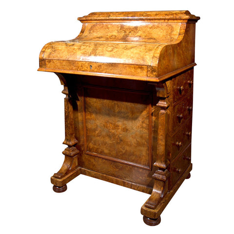 BURL  WALNUT PIANO  TOP 19TH CENTURY  DAVENPORT