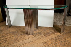 Art Deco Tubular Chrome Console Table Attributed to Vermillion of L.A.