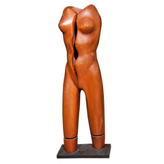 Walnut Torso Sculpture by Frank Greco