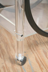 Neo Deco Rolling Serving Cart in Lucite and Plastic Laminate
