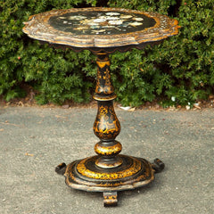 English Victorian Lacquered Tilt Top Table